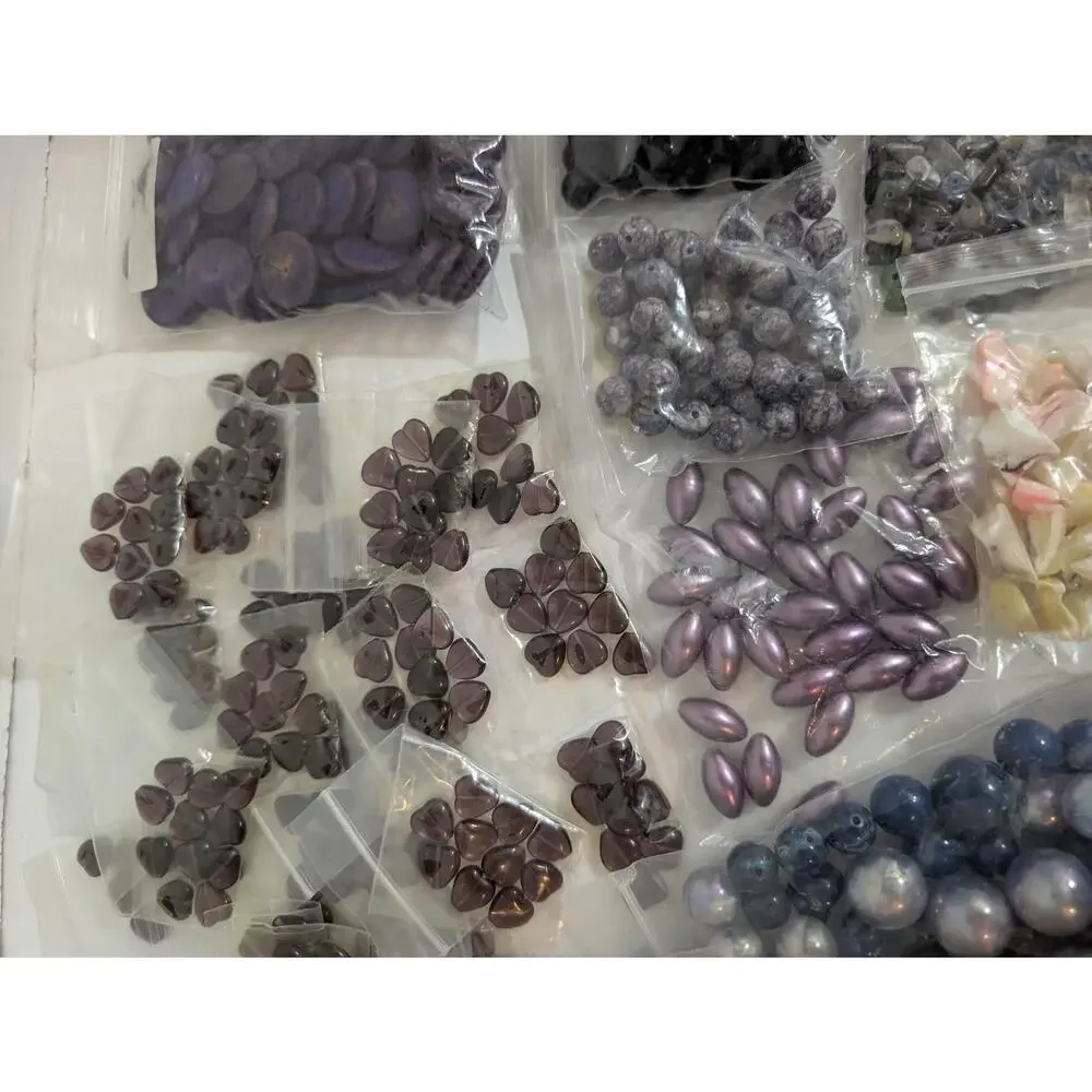 Large Mixed Crafting Bead Lot Glass Shell Stone Pearl Beads Destash Supply